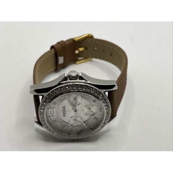 Fossil Riley ES3202 Women Silver Stainless Steel Analog Dial Quartz Watch VIA254 - Picture 6 of 12